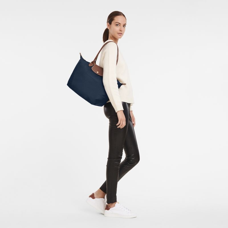 Longchamp Le Pliage Original L Toteväska Dam Marinblå | 3726-YKGVT