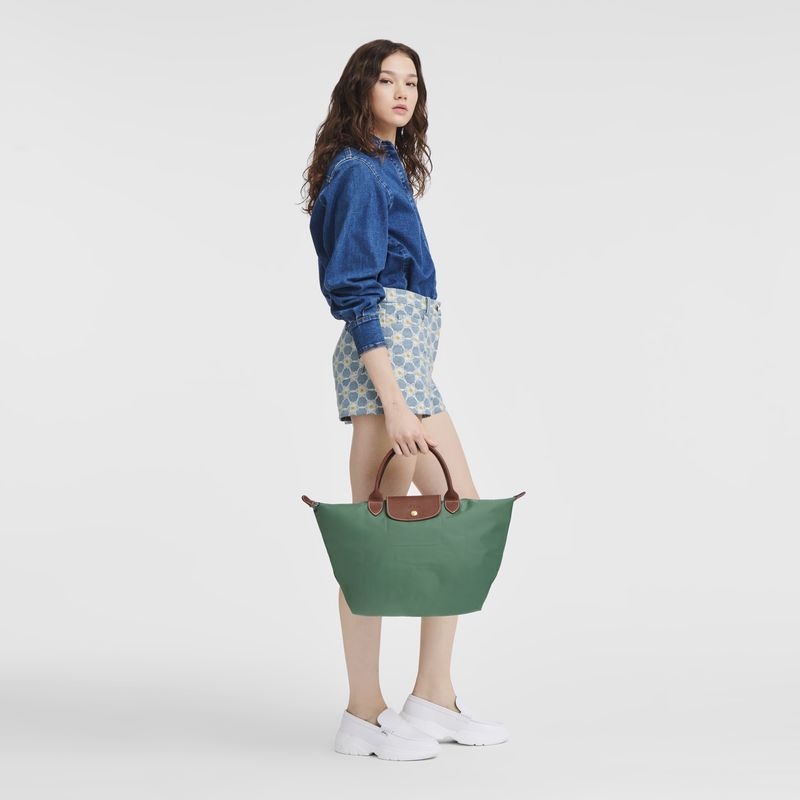 Longchamp Le Pliage Original M Handväska Dam Olivgröna | 0423-FUWYJ