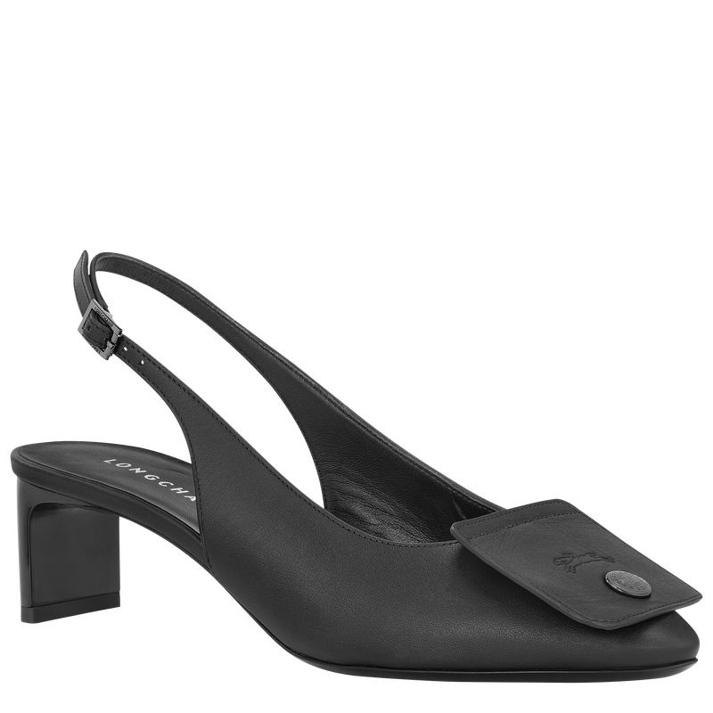 Longchamp Le Pliage Xtra Slingback pumps Dam Svarta | 6473-TZNLO