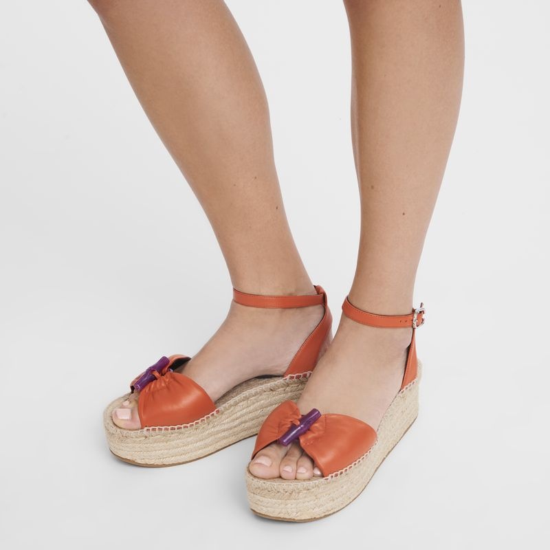 Longchamp Roseau Kilklack Espadriller Dam Orange | 6837-KHLSQ