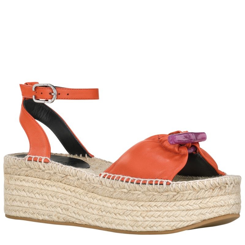 Longchamp Roseau Kilklack Espadriller Dam Orange | 6837-KHLSQ