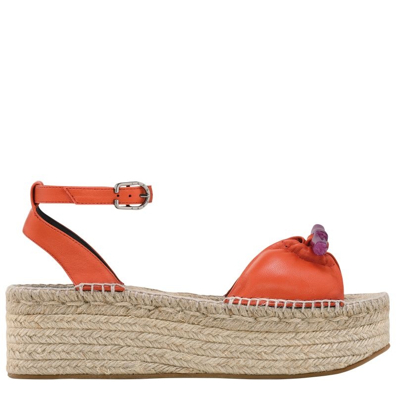 Longchamp Roseau Kilklack Espadriller Dam Orange | 6837-KHLSQ