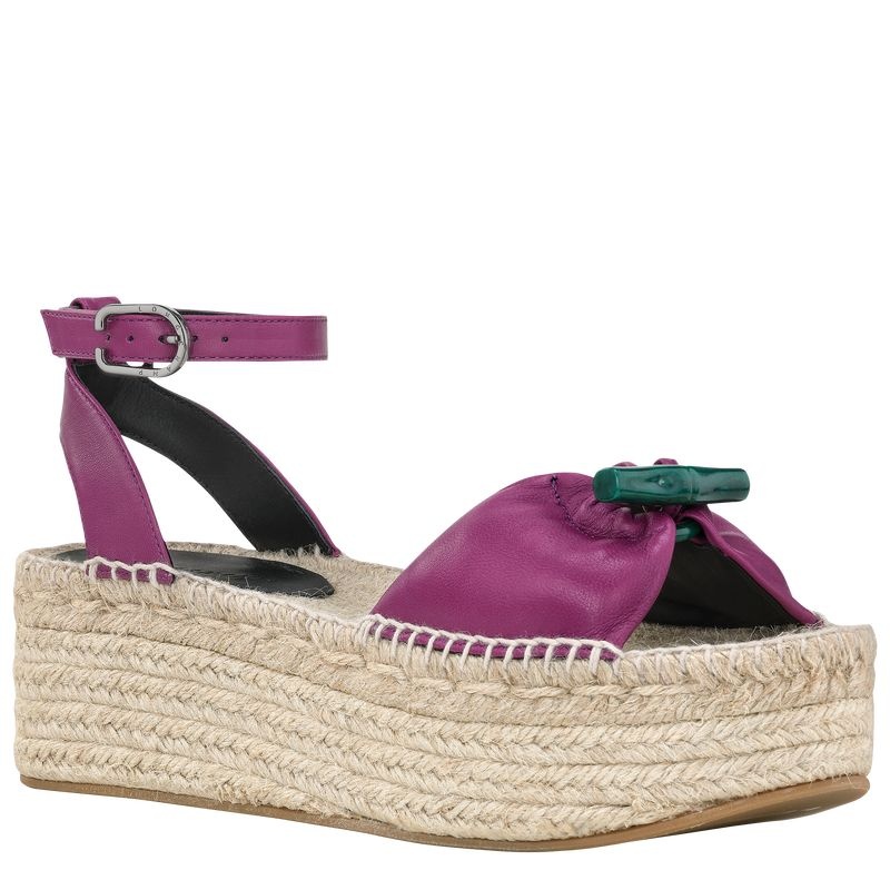 Longchamp Roseau Kilklack Espadriller Dam Lila | 0149-UCQAT