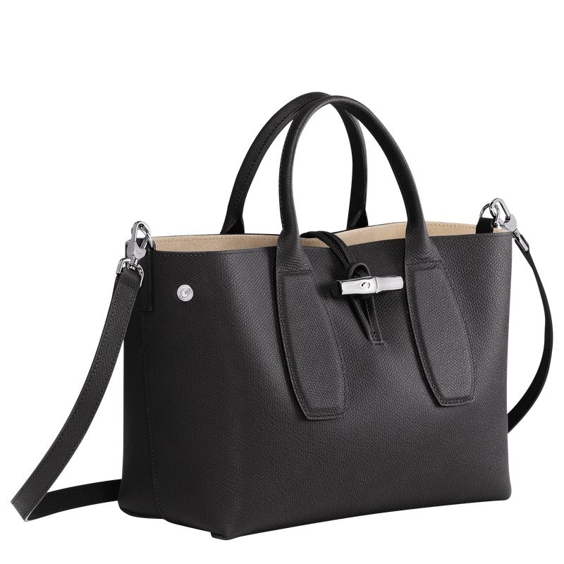 Longchamp Roseau M Handväska Dam Svarta | 4098-CFHGA