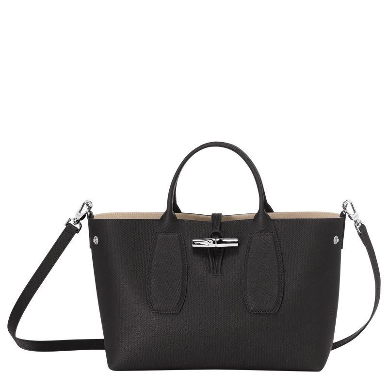 Longchamp Roseau M Handväska Dam Svarta | 4098-CFHGA