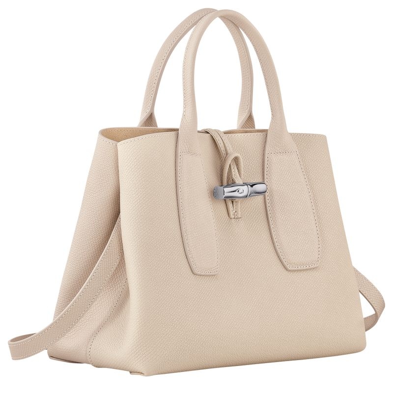 Longchamp Roseau M Handväska Dam Vita | 1593-ELHIN