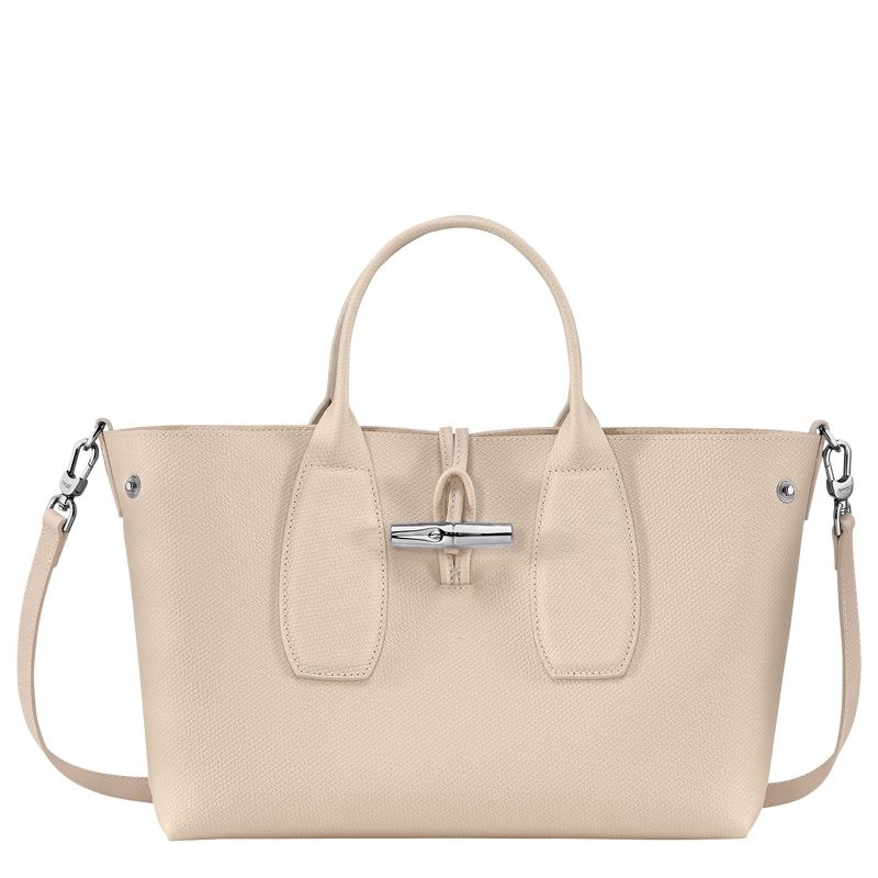 Longchamp Roseau M Handväska Dam Vita | 1593-ELHIN