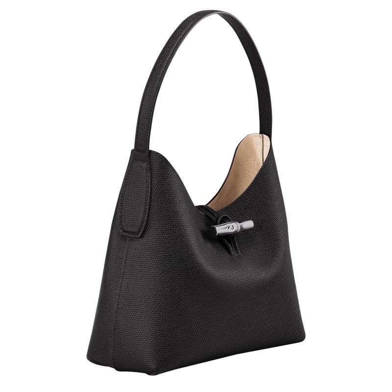 Longchamp Roseau M Hobo Väska Dam Svarta | 3285-GTYPF