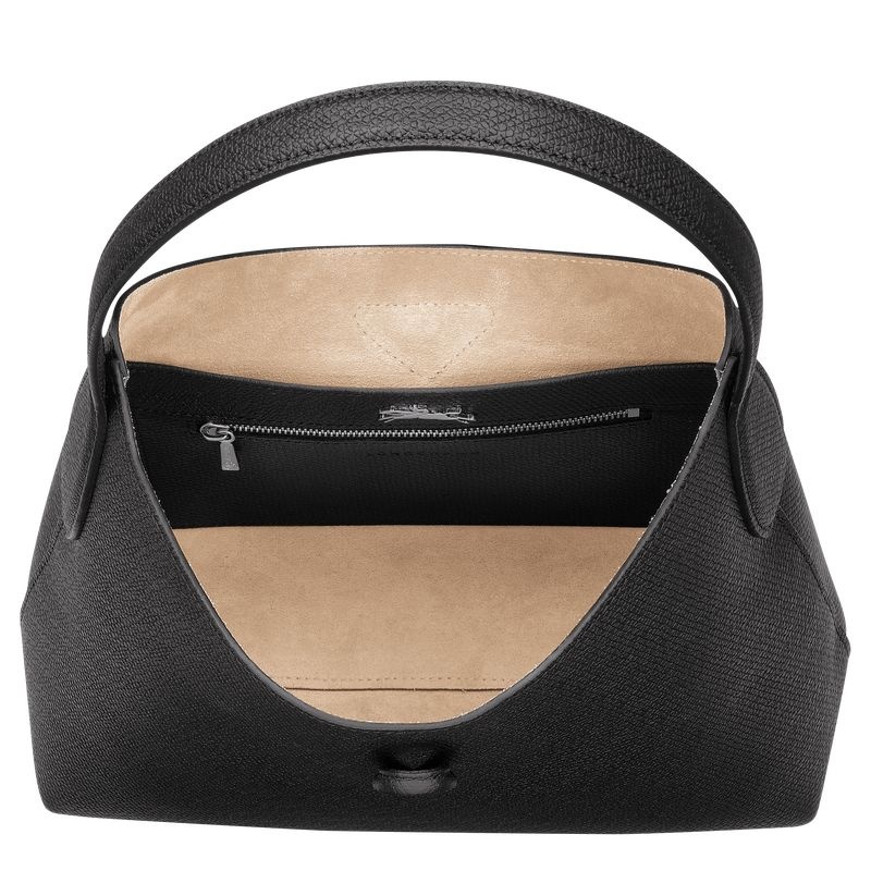 Longchamp Roseau M Hobo Väska Dam Svarta | 3285-GTYPF