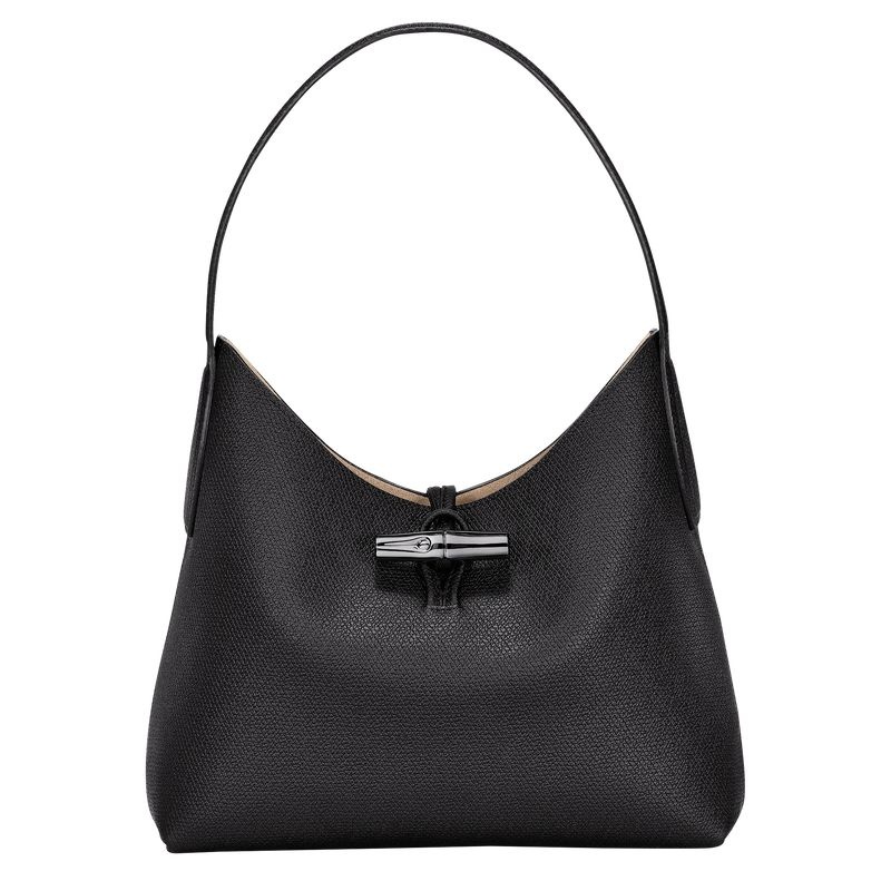 Longchamp Roseau M Hobo Väska Dam Svarta | 3285-GTYPF