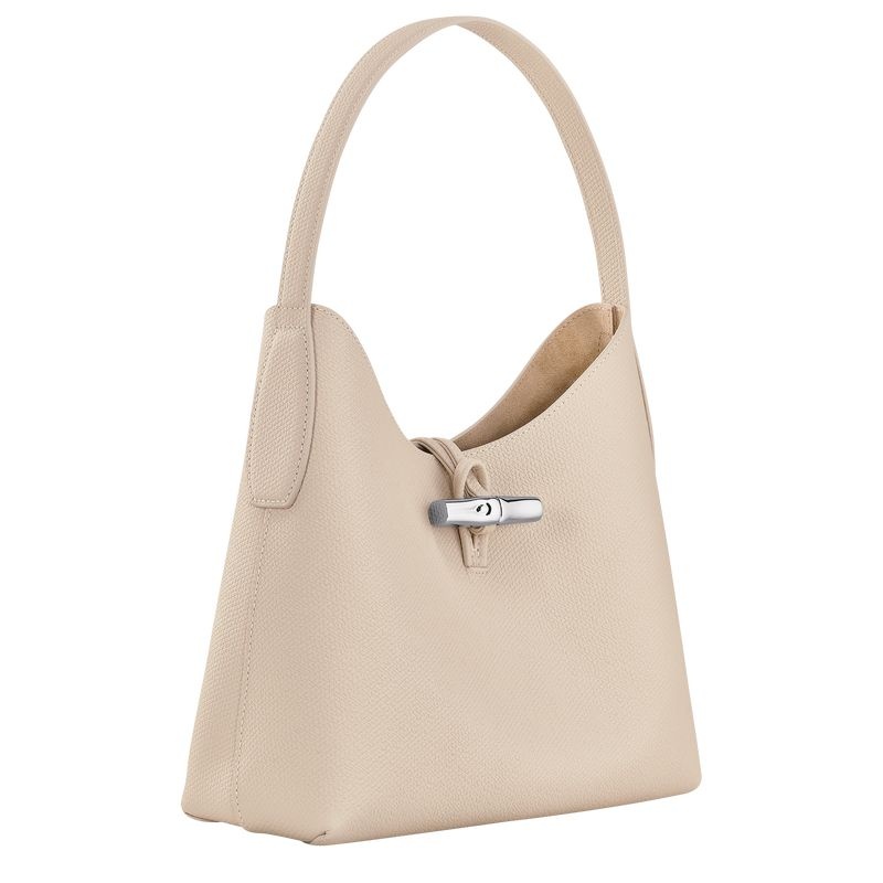 Longchamp Roseau M Hobo Väska Dam Vita | 4375-BCRDL