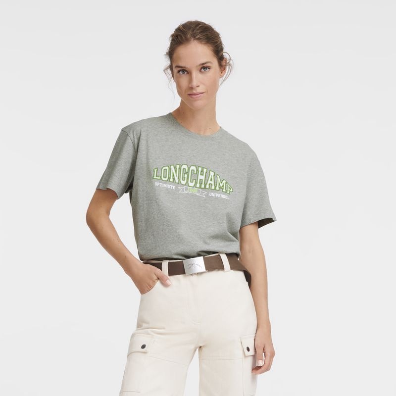 Longchamp T-shirt Dam Grå | 2839-DHOXJ