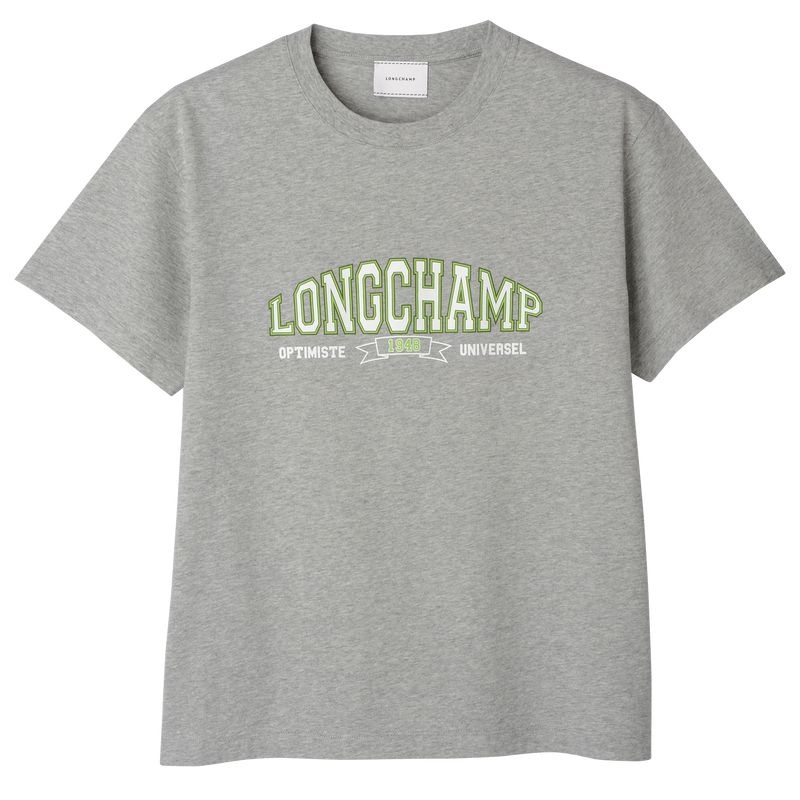 Longchamp T-shirt Dam Grå | 2839-DHOXJ