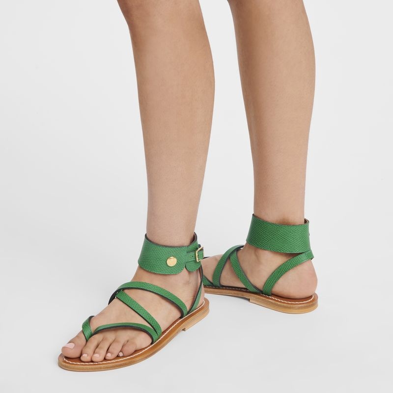 Longchamp x K.Jacques Sandals Sandaler Dam Gröna | 9246-CUQZG