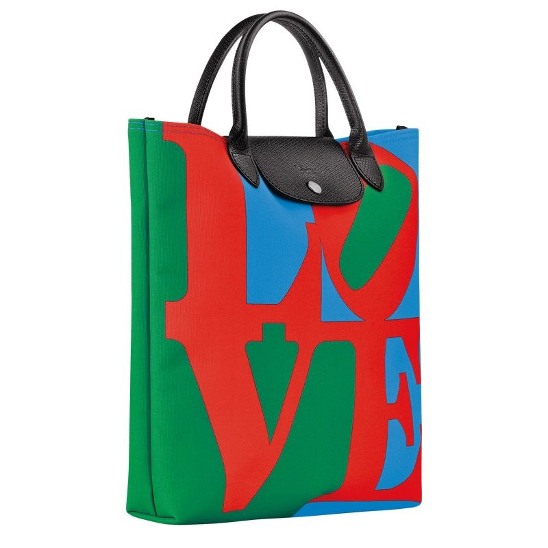 Longchamp x Robert Indiana L Handväska Dam Röda Marinblå | 9416-WGQKB