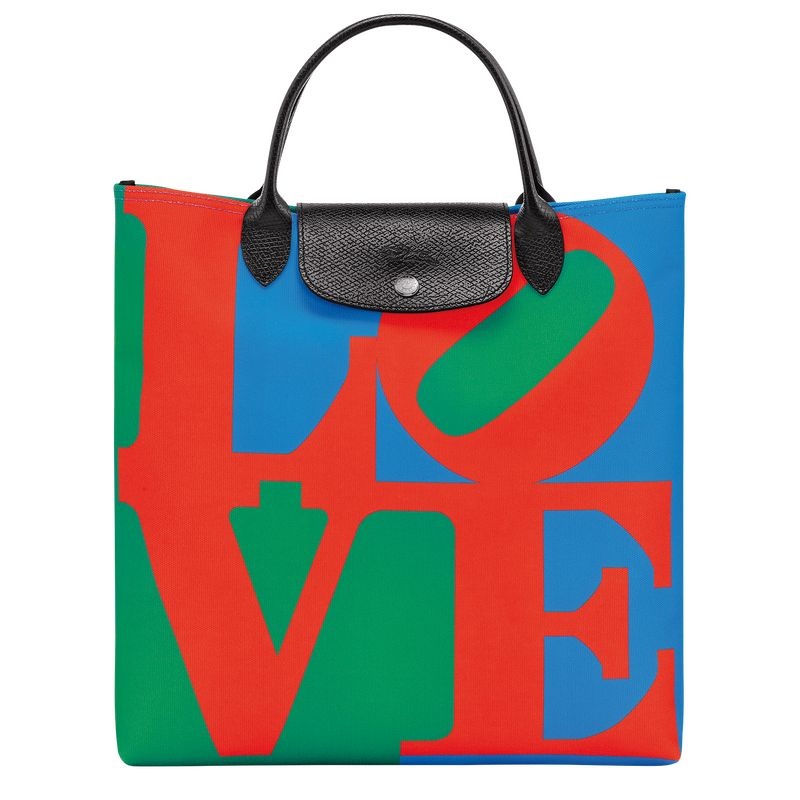 Longchamp x Robert Indiana L Handväska Dam Röda Marinblå | 9416-WGQKB