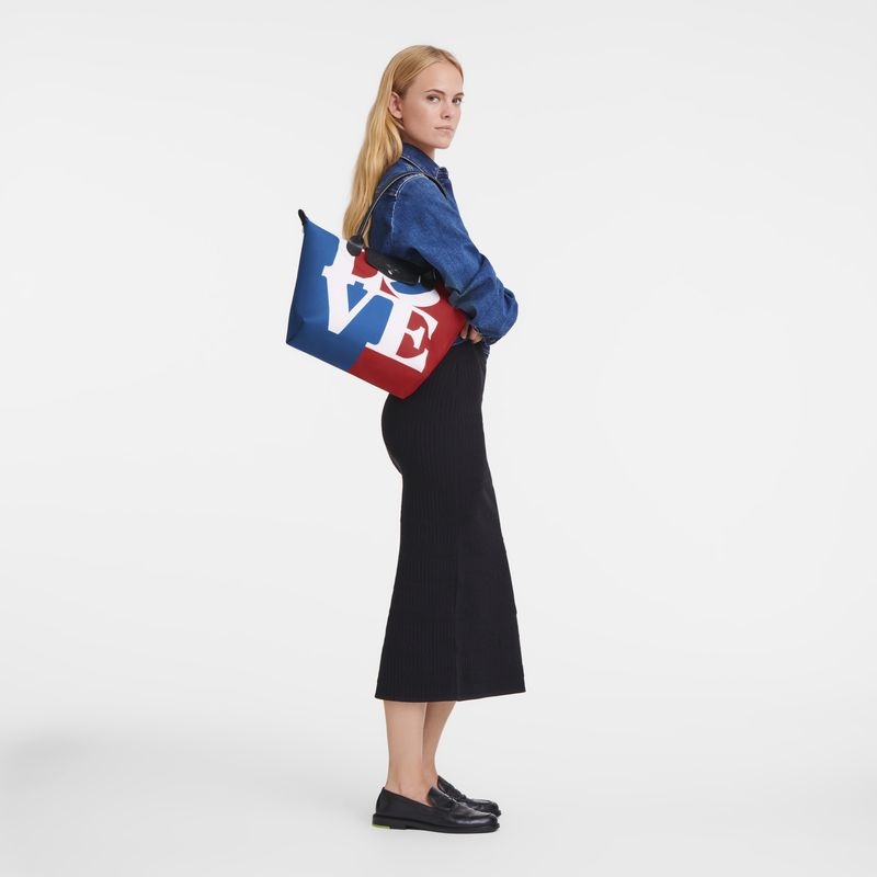 Longchamp x Robert Indiana M Toteväska Dam Vita | 5273-ZJFXM