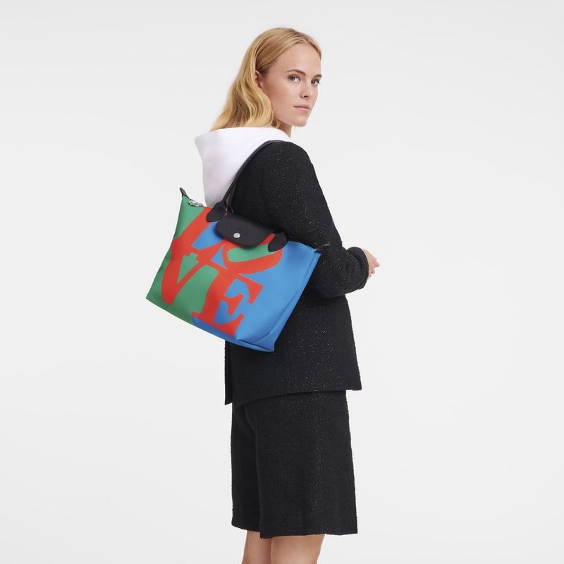 Longchamp x Robert Indiana M Toteväska Dam Röda Marinblå | 2365-YPQRB